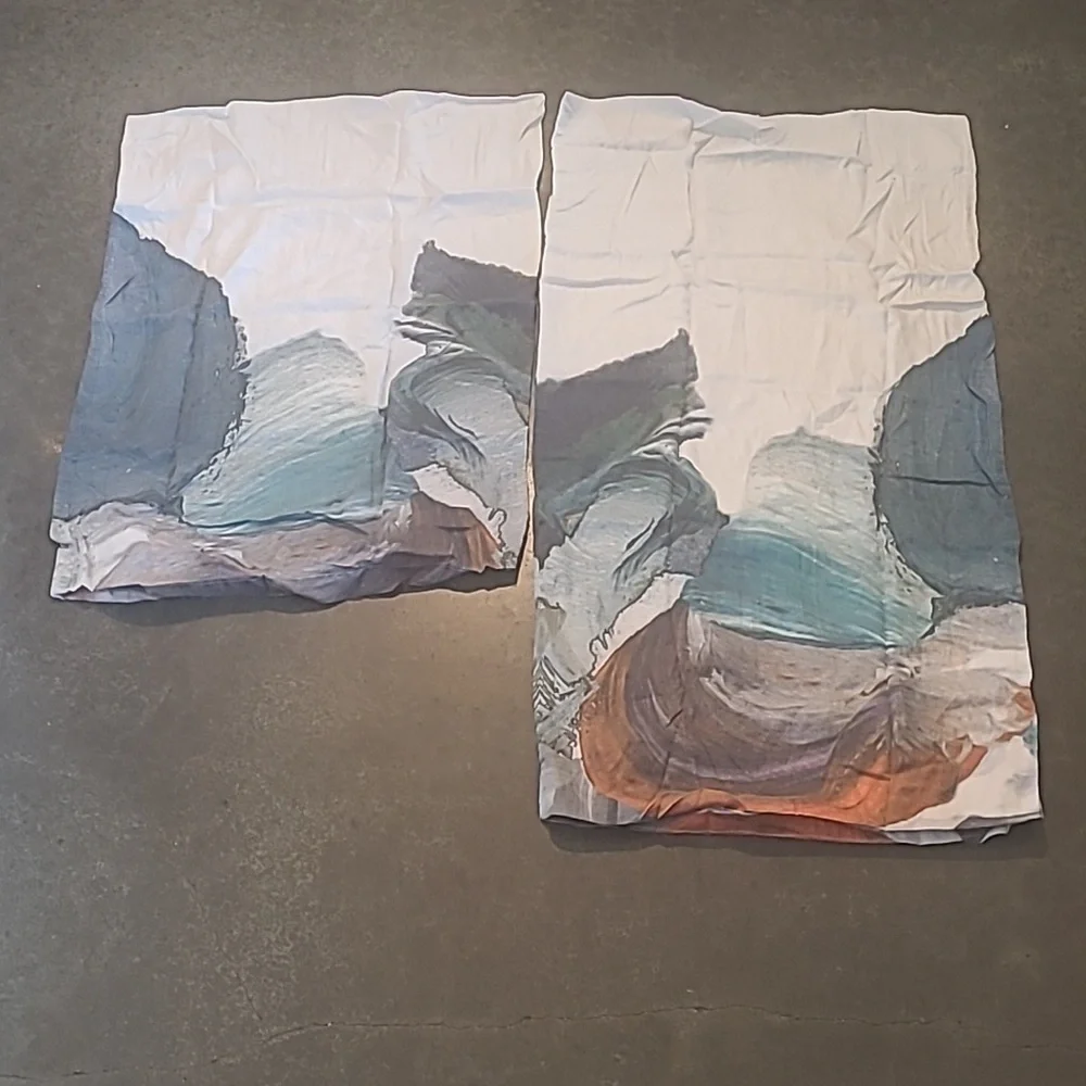 WEST ELM ARTISTS PALETTE BRUSHSTROKE PILLOW SHAM COVERS 1 STANDARD 1 KING